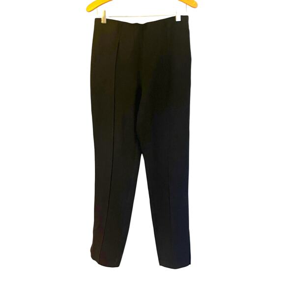 Cinq a Sept Brianne Slit-Leg Trousers High Rise Black Front Pintuck Pant Size 10 - Picture 3 of 14
